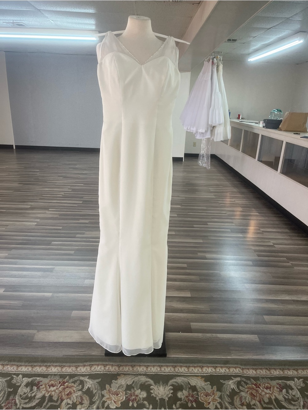 Classic Light Ivory Maxi Chiffon Evening Dress